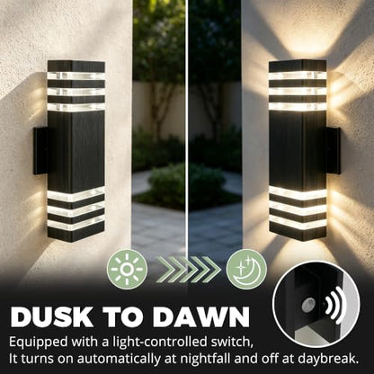 Square Outdoor Wall Lights Pack 3 Layer