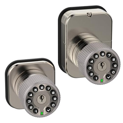 IU62 Dual Sided Keyless Keypad Door Knob with Mechanical Key & USB