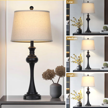 Black Table Lamps Set of 2 (Black-set of 2)