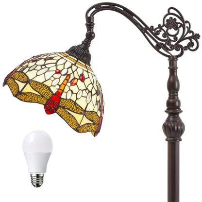 Tiffany Style Stained Glass Arc Floor Lamp