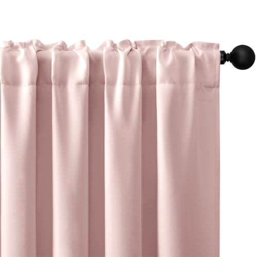 4 Panels Rod Pocket Blackout Window Curtains for Bedroom