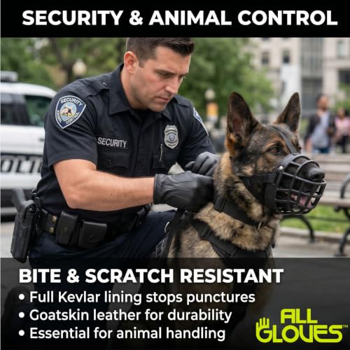 Kevlar Lined Goatskin Leather Puncture Resistant Duty Gloves