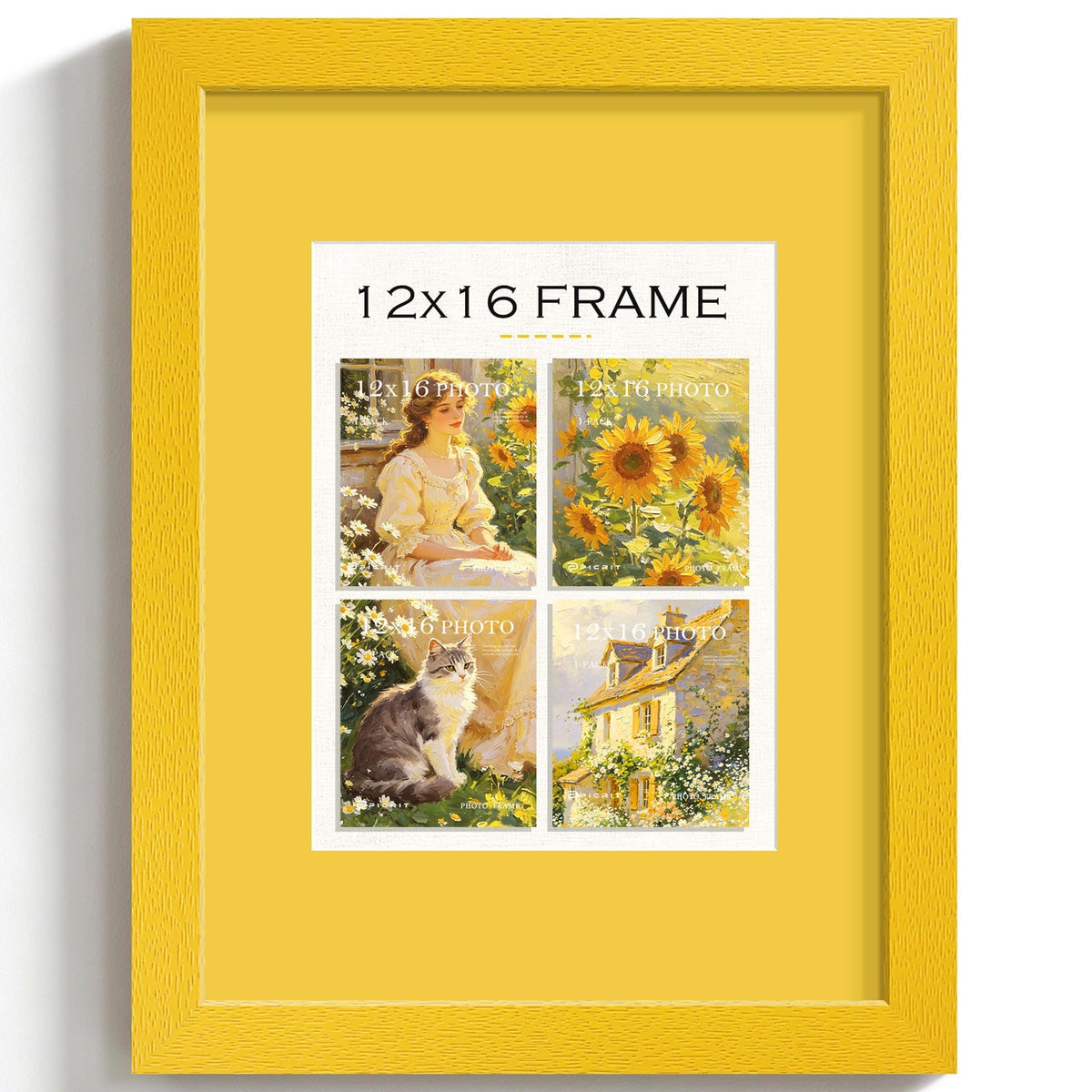 12x16 Mustard Yellow Frame (Mustard Yellow Frame Yellow Mat / 12x16)