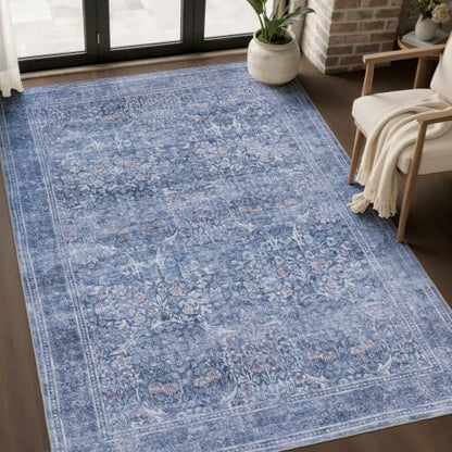 3x5 Washable Rug (Dusk Blue / 3' x 5' (Rectangular))