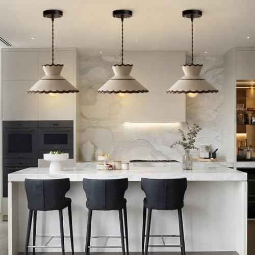 Cottagecore Scalloped Ceramic Pendant Light