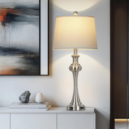 Silver Table Lamp for Living Room (Silver)