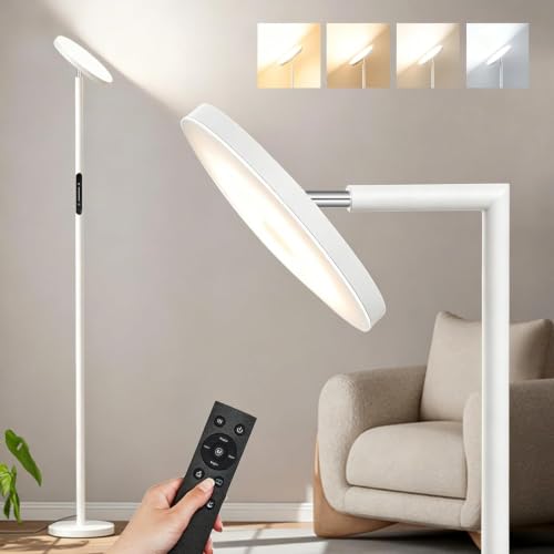 350° Rotating Head & 32W Dimmable LED Torchiere Floor Lamps for Living Room