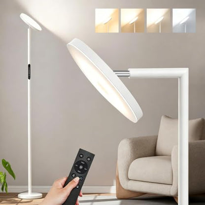 350° Rotating Head & 32W Dimmable LED Torchiere Floor Lamps for Living Room