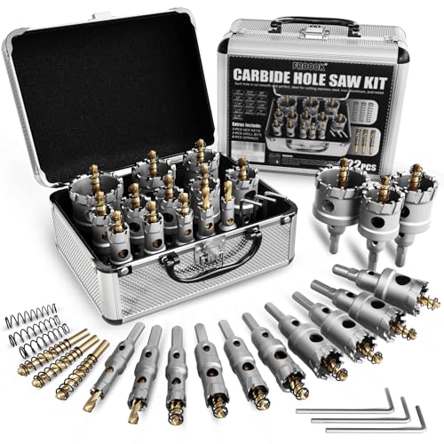 22PCS Carbide Hole Saw Kit for Metal (22PCS(1/2" - 2-1/8"))