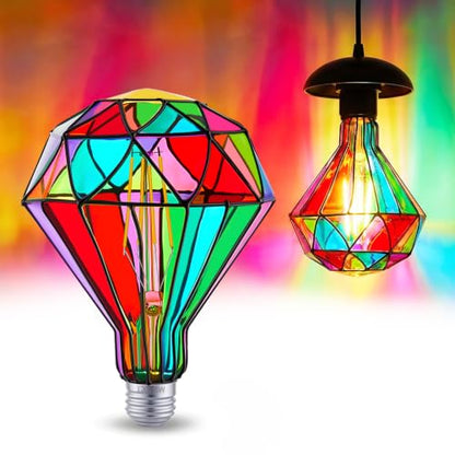 E26 6W Dimmable Stained Glass LED Light Bulb