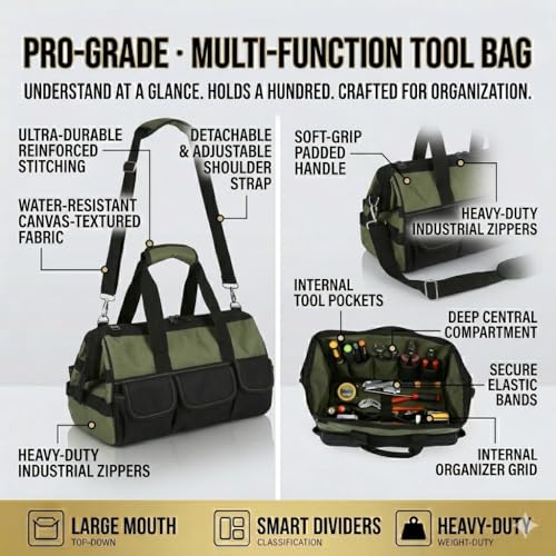 Tool Bag Heavy Duty Tool Organizer for Men