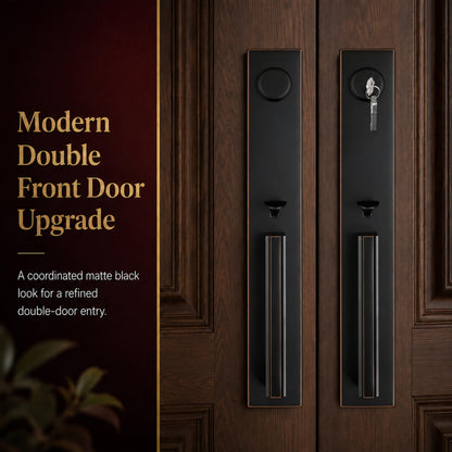 Aged Bronze Front Door Handle Set with Deadbolt (Aged Bronze)