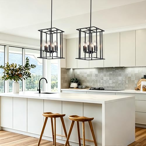Small 6 Light Black Farmhouse Chandelier