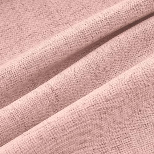 100% Blackout Linen Curtains 2 Panels Set for Bedroom Solid Luxury Decor Thermal Insulation Room Darkening Back Tab Rod Pocket Drapes for Living Room Nursery