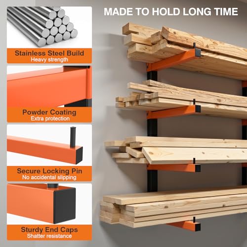 4 Level Lumber Storage Rack (B– 4 Pack, 8 Level)