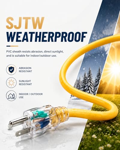 12 3 Outdoor Extension Cord with 3 Outlets