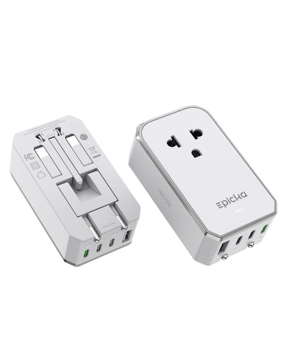 Air 65W Universal Travel Adapter PD&QC with 1AC (White)
