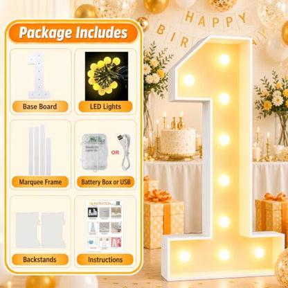 Large 4FT Marquee Light Up Numbers 7 for Party Decorations (Number 7 / 4FT)