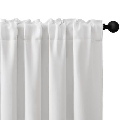 4 Panels Rod Pocket Blackout Window Curtains for Bedroom
