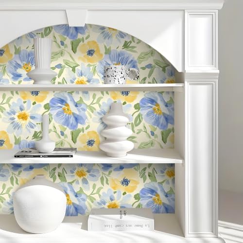 Watercolor Floral Peel and Stick Wallpaper Vintage Botanical Contact Paper