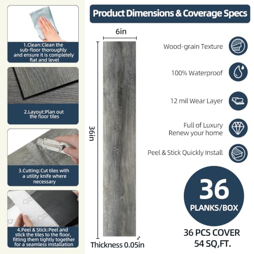 Peel and Stick Luxury Vinyl Plank Flooring