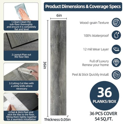 Peel and Stick Luxury Vinyl Plank Flooring