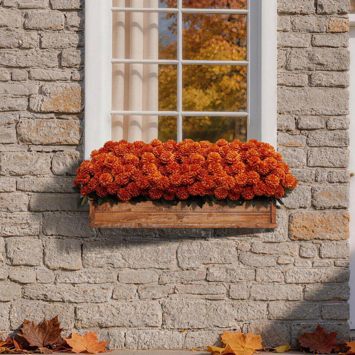 Artificial Fall Mums (Orange-12 Bundles)
