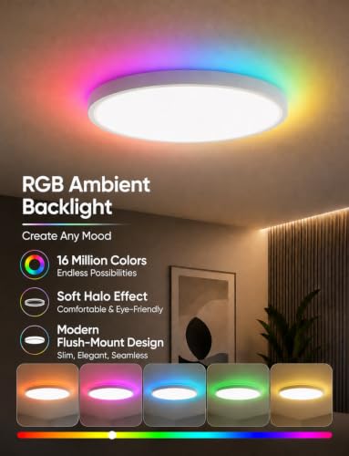 Smart RGB Ceiling Light 12 Inch RGBCCT WiFi App Voice Control