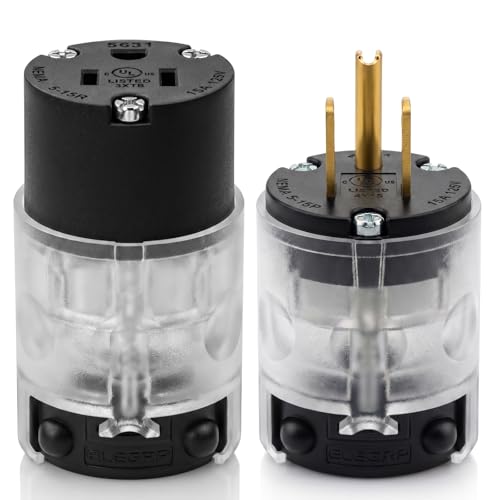 Lighted Straight Blade Electrical Plug and Connector Set