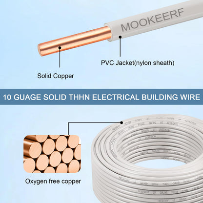 THHN Wire 10 Gauge 200FT (10 Gauge 200FT / White)