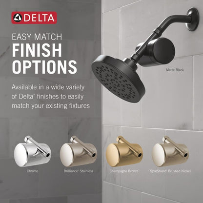 5 Setting Shower Head Matte Black with Clarifi Standard Shower Filter Attachment with Filter (Matte Black)