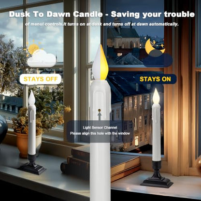 6 Pcs Sensor Dawn to Dusk Window Candles