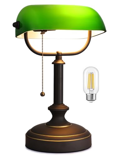 One Min Quickly Replacement Glass Shade Banker Desk Lamp