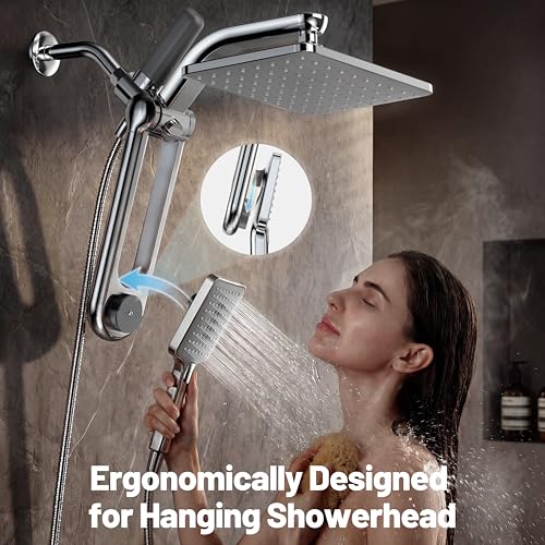Dual Filtered Rainfall Handheld Showerhead Spray Combo for Bathroom (Chrome)