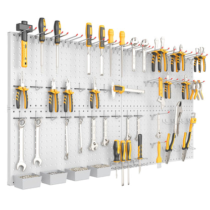 Garage Tools Organizer Boards Kit with Hooks (Gray)