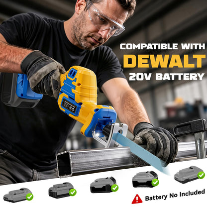Cordless Reciprocating Saw Compatible with Dewalt 20V Battery (Light Yellow)