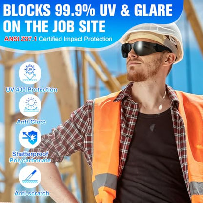 Tinted Safety Glasses for Men Women