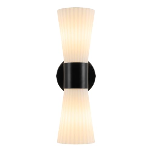 Black Glass Wall Sconce Light (Black Milk Glass)