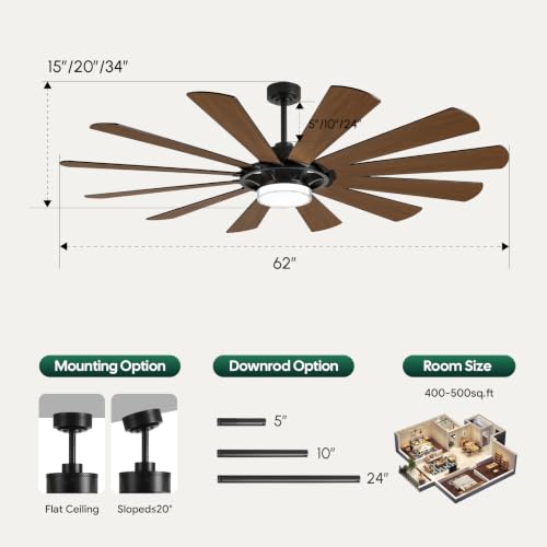 12 Blade Windmill Ceiling Fan