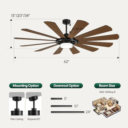 12 Blade Windmill Ceiling Fan