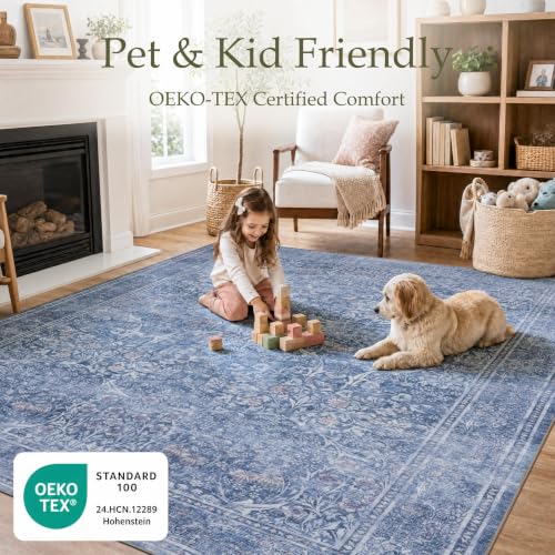 6x9 Area Rugs for Living Room (Dusk Blue / 6' x 9' (Rectangular))