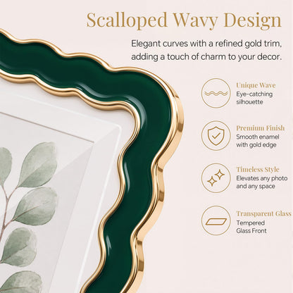8x10 Scalloped Wavy Metal Picture Frame (Hidden Jade / 8x10)