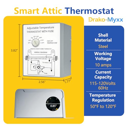 Upgraded Attic Fans Adjustable Thermostat