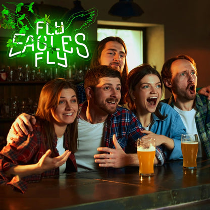 Eagles Team Chant Neon Signs for Wall Decor Team Chant Neon Lights for Bedroom Led Signs Suitable for Dormitory Man Cave Christmas Gift (Eagles 003)
