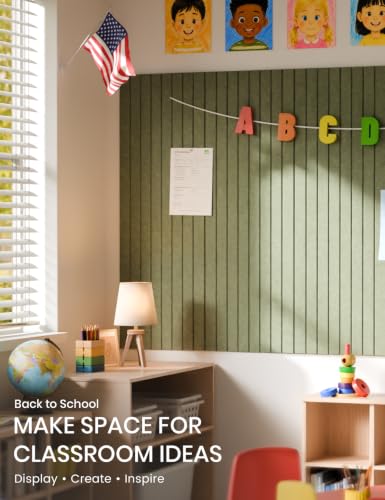 36" x 24" Large Felt Bulletin Board (Seaweed / Fine-stripe 6-pack)