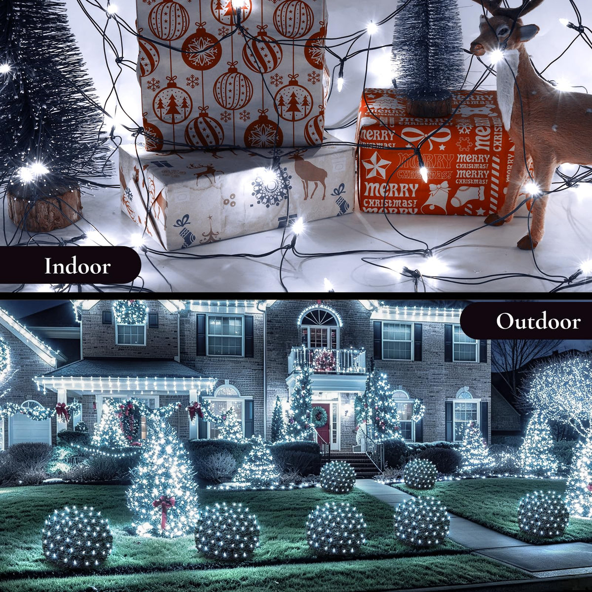 Christmas Net Lights Outdoor (Cool White-2PCS)