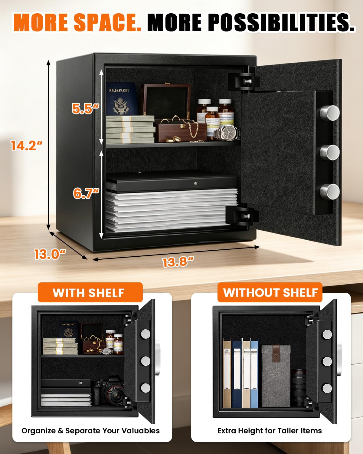 Fireproof Safe 𝟏𝟕𝟎𝟎°𝐅 𝟑𝟓 (2.0 Cuft-35MINS)