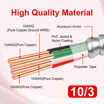 10 3 MC Cable 15 FT (15 FT / 10AWG/3)