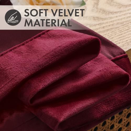 Christmas Burgundy Velvet Curtains 4 Panels Set Back Tab 40"x96" (Burgundy / 40"W x 96"L (Pack of 4))