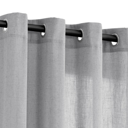 Grey Grommet Linen Curtains 84 Inches Long for Living Room (Grey / 52"W x 84"L (Pack of 2))
